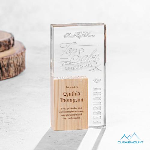 Awards and Plaques - Acrylic Trophies - Jardin Rectangle Wood Trophy