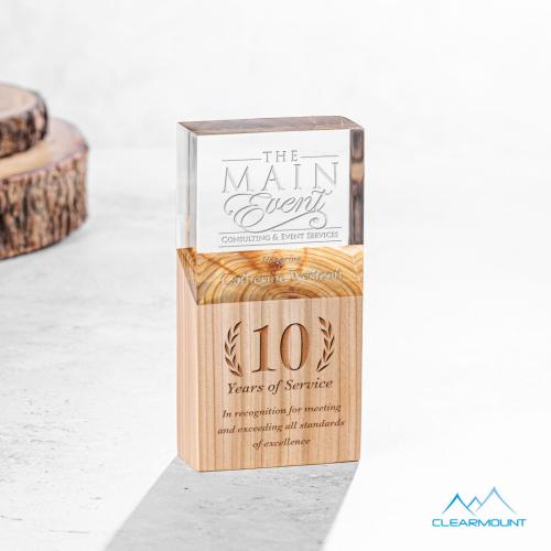 Awards and Plaques - Acrylic Trophies - Plante Towers Wood Trophy