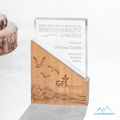 Awards and Plaques - Acrylic Trophies - Rocheaux Rectangle Wood Trophy