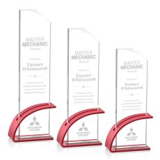 Alvarado Red Rectangle Crystal Trophy - Crystal Trophies