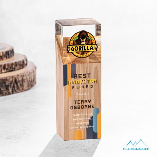 Awards and Plaques - Acrylic Trophies - Falaise Full Color Towers Wood Trophy