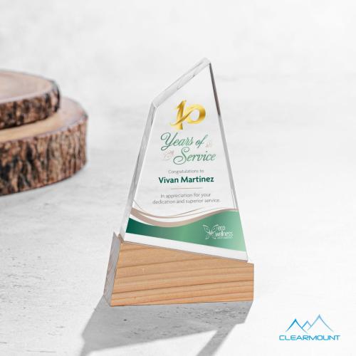 Awards and Plaques - Acrylic Trophies - Landers Full Color Unique Wood Trophy