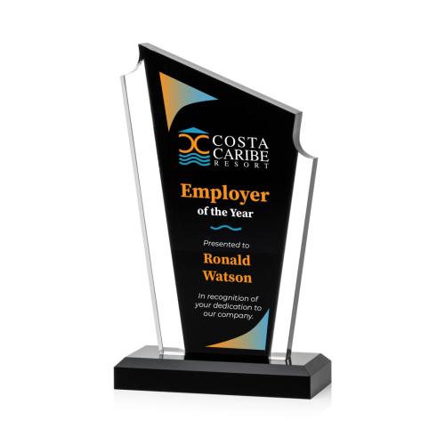Awards and Plaques - Acrylic Trophies - Villegas Full Color Black Peaks Acrylic Trophy