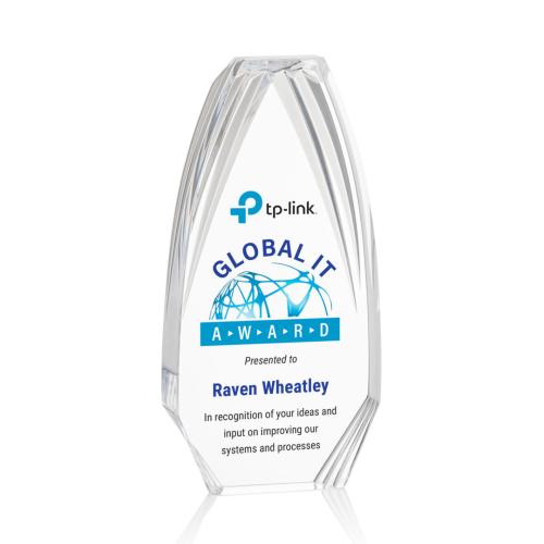 Awards and Plaques - Acrylic Trophies - Lantana Full Color Clear Polygon Acrylic Trophy
