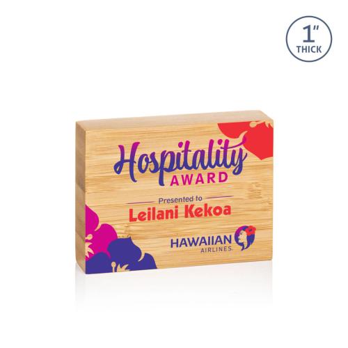 Awards and Plaques - Eco-Friendly Trophies - Auckland Full Color Rectangle Wood Trophy