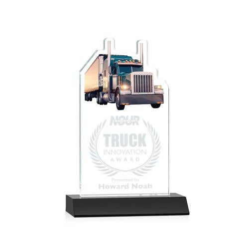 Awards and Plaques - Crystal Trophies - Longhaul Black Unique Crystal Trophy