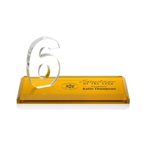 Awards and Plaques - Crystal Trophies - Hutchison Simms Amber Crystal Trophy