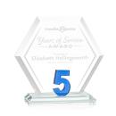 Riviera Anniversary No 5 Blue Polygon Crystal Trophy