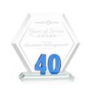 Riviera Anniversary No 40 Blue Polygon Crystal Trophy