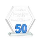 Riviera Anniversary No 50 Blue Polygon Crystal Trophy