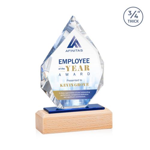 Awards and Plaques - Crystal Trophies - Ibiza Full Color Peaks Wood Trophy