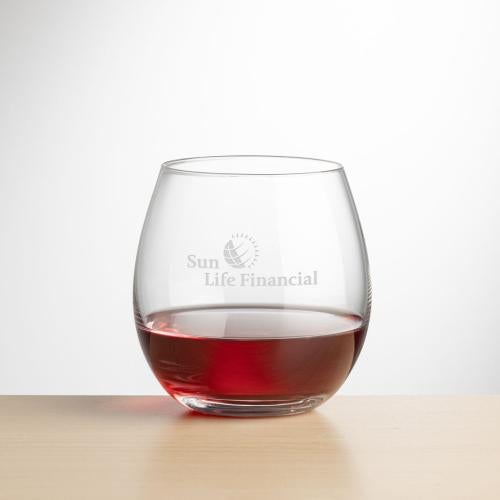 Custom Barware Glasses - Wine Glasses - Oleary Stemless Wine - Deep Etch