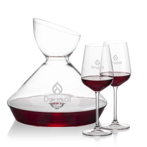 Custom Barware Glasses - Carafes - Woodbury Carafe & Eaton Wine