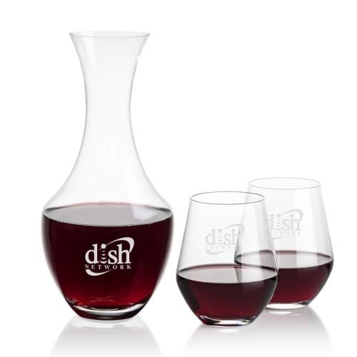 Custom Barware Glasses - Carafes - Burrell Carafe & Stahl Stemless Wine