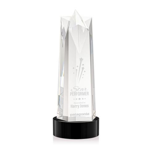 Awards and Plaques - Crystal Trophies - Hurst Star on Lockwood Base - Black
