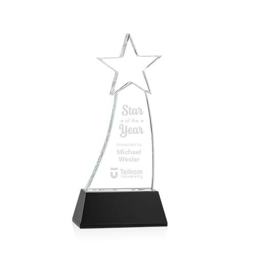 Awards and Plaques - Crystal Trophies - Manolita Star Black Crystal Trophy