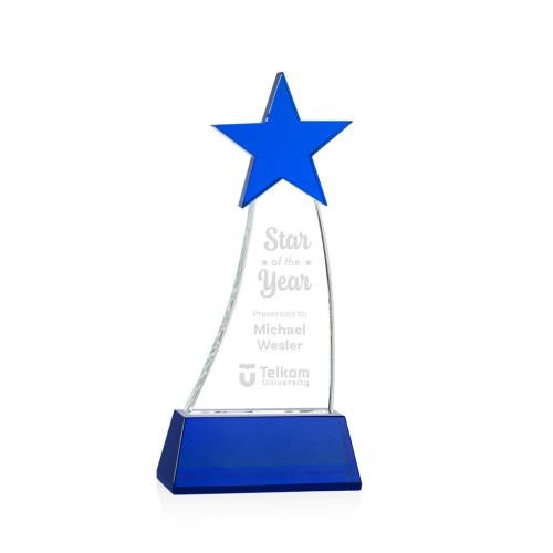Awards and Plaques - Crystal Trophies - Manolita Star Blue/Blue Crystal Trophy