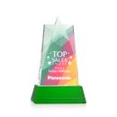 Hutchins Star Full Color on Base Green Crystal Trophy