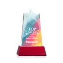 Hutchins Star Full Color on Base Red Crystal Trophy