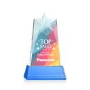 Hutchins Star Full Color on Base Sky Blue Crystal Trophy