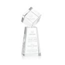 Klein Square / Cube on Tall Base Crystal Trophy