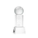 Golf Ball on Belcroft Base Clear Globe Crystal Trophy