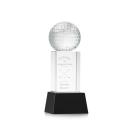 Golf Ball on Belcroft Base Black Globe Crystal Trophy