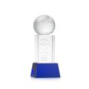 Golf Ball on Belcroft Base Blue Globe Crystal Trophy