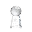 Golf Ball Globe on Medium Base Crystal Trophy