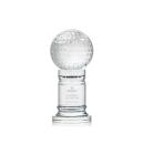 Golf Ball Globe on Pedestal Base Crystal Trophy