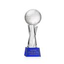 Golf Ball on Saldana Base Blue Globe Crystal Trophy