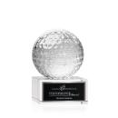 Golf Ball Globe on Plated Base Crystal Trophy