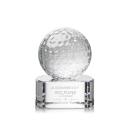 Golf Ball Globe on Half Round Base Crystal Trophy