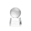 Golf Ball Globe on Small Base Crystal Trophy