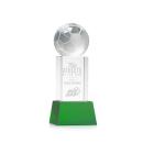Soccer Ball on Belcroft Base Green Globe Crystal Trophy