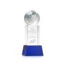 Soccer Ball on Belcroft Base Blue Globe Crystal Trophy