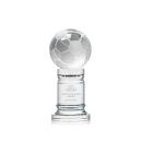 Soccer Ball Globe on Pedestal Base Crystal Trophy