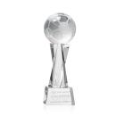 Soccer Ball on Saldana Base Clear Globe Crystal Trophy