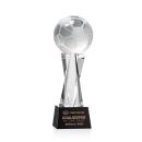 Soccer Ball on Saldana Base Black Globe Crystal Trophy