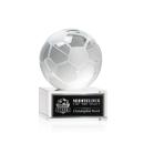 Soccer Ball Globe on Plated Base Crystal Trophy