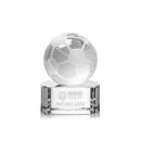 Soccer Ball Globe on Half Round Base Crystal Trophy