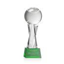 Tennis Ball on Saldana Base Green Globe Crystal Trophy