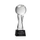Tennis Ball on Saldana Base Black Globe Crystal Trophy