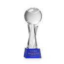 Tennis Ball on Saldana Base Blue Globe Crystal Trophy