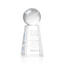 Tennis Ball Globe on Tall Base Crystal Trophy