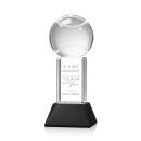 Tennis Ball on Tower Base Black Globe Crystal Trophy