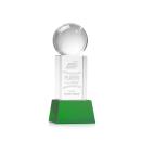 Baseball on Belcroft Base Green Globe Crystal Trophy