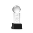 Baseball on Belcroft Base Black Globe Crystal Trophy