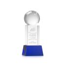 Baseball on Belcroft Base Blue Globe Crystal Trophy
