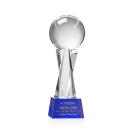 Baseball on Saldana Base Blue Globe Crystal Trophy